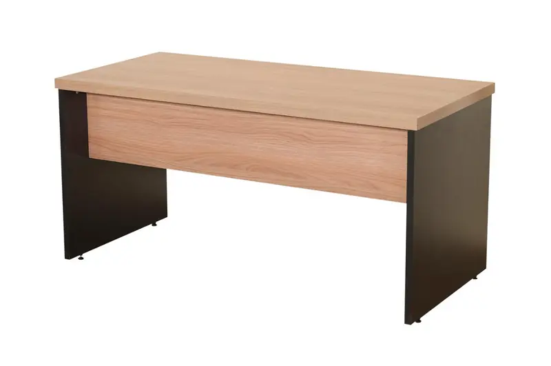 Mesa reta de escritório com painel frontal